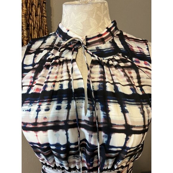 Parker Dress Ivory Black Pink  XS Extra Small 0 2 4 A Line Silk - Picture 6 of 11